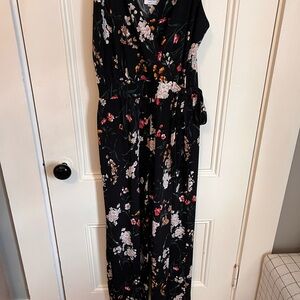 Floral Black Jumpsuit